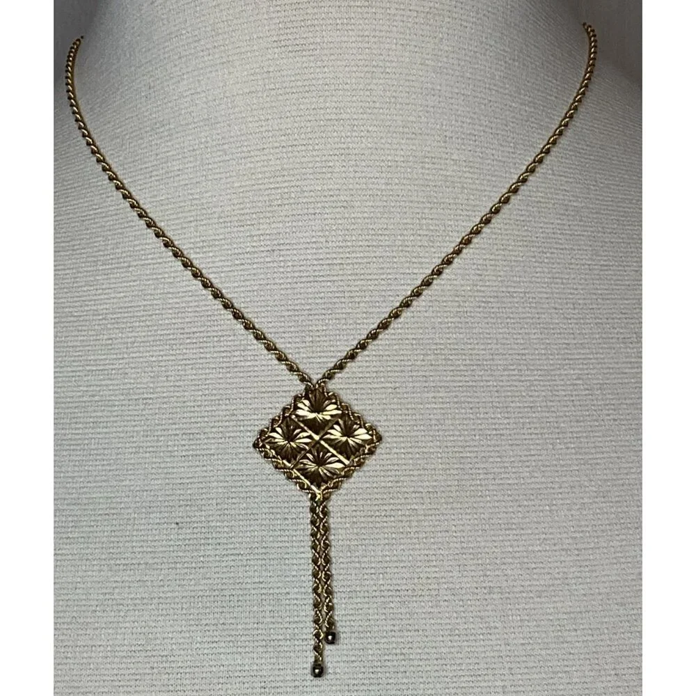 Sterling Silver 1/4‎ 14K Gold Tassel Necklace